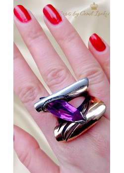 Alexanderite Taşlı Gümüş Tasarım Yüzük