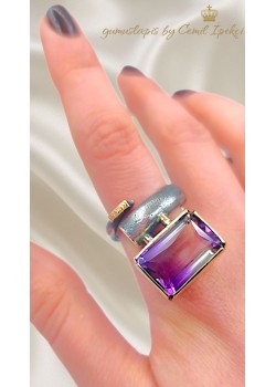 Ametrin Taşlı Gümüş Tasarım Yüzük