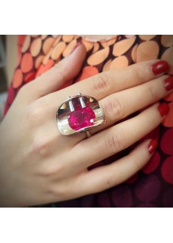 Rubilitte Taşlı Gümüş Tasarım Yüzük 