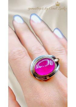 Yakut Taşlı Gümüş Tasarım Yüzük