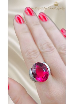 Rubilitte Taşlı Gümüş Tasarım Yüzük 