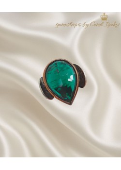 Koyu Peridot Taşlı Gümüş Tasarım Yüzük 