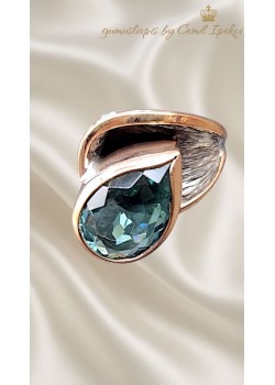 Yeşil Ametist Taşlı Gümüş Tasarım Yüzük