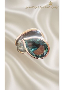 Yeşil Ametist Taşlı Gümüş Tasarım Yüzük