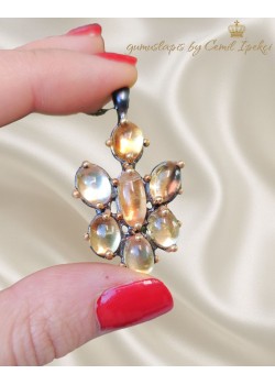 Golden Shine Sitrin Taşlı Gümüş Kolye 