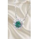 Su Yeşili Taşlı Gümüş Deep Kolye 