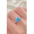 Lab Mavi Topaz Taşlı Gümüş Mini Deep Yüzük