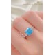 Lab Mavi Topaz Taşlı Gümüş Mini Deep Yüzük