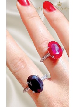 Lacivert Taşlı Gümüş Deep Yüzük