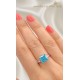 Lab Mavi Topaz Taşlı Gümüş Mini Deep Yüzük