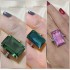 Renkli Taşlarla Süslü Dikdörtgen Kesim Gümüş Yüzük Serisi