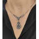 Elmas Kesim Damla Motif Gümüş Gerdanlık Kolye