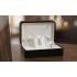 Elmas Montür Dikdörtgen Motif Gümüş Set