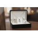 Elmas Montür Dikdörtgen Motif Gümüş Set