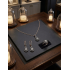 Elmas Montür Yuvarlak Motif Gümüş Set