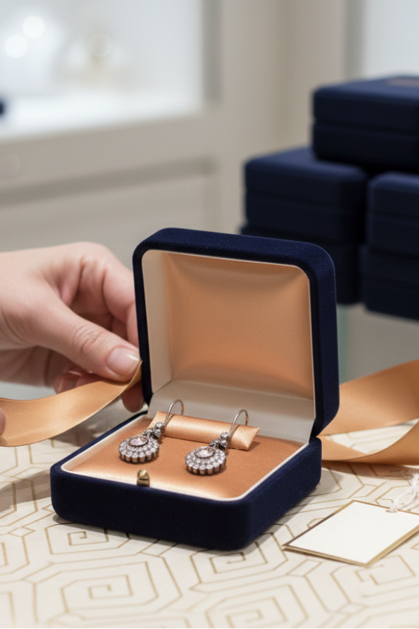 Çiçek Motif Elmas Montür Gümüş Küpe