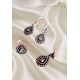 Elmas Kesim Büyük Damla Motif Gümüş Set