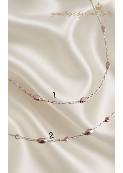 Topçuklarla Süslü Taşsız Gümüş Rose Halhal Serisi