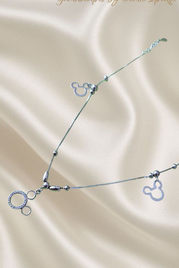 Üç Motifli Gümüş Halhal