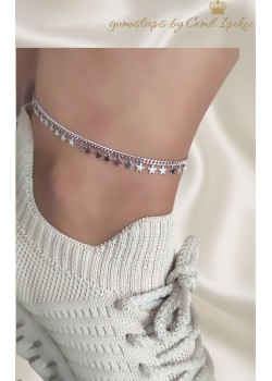Taşsız Yıldız Motif Gümüş Halhal 