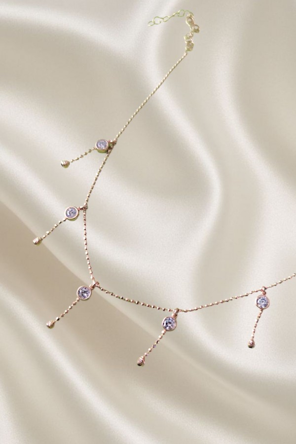 Sallantılı Rose Gümüş Halhal