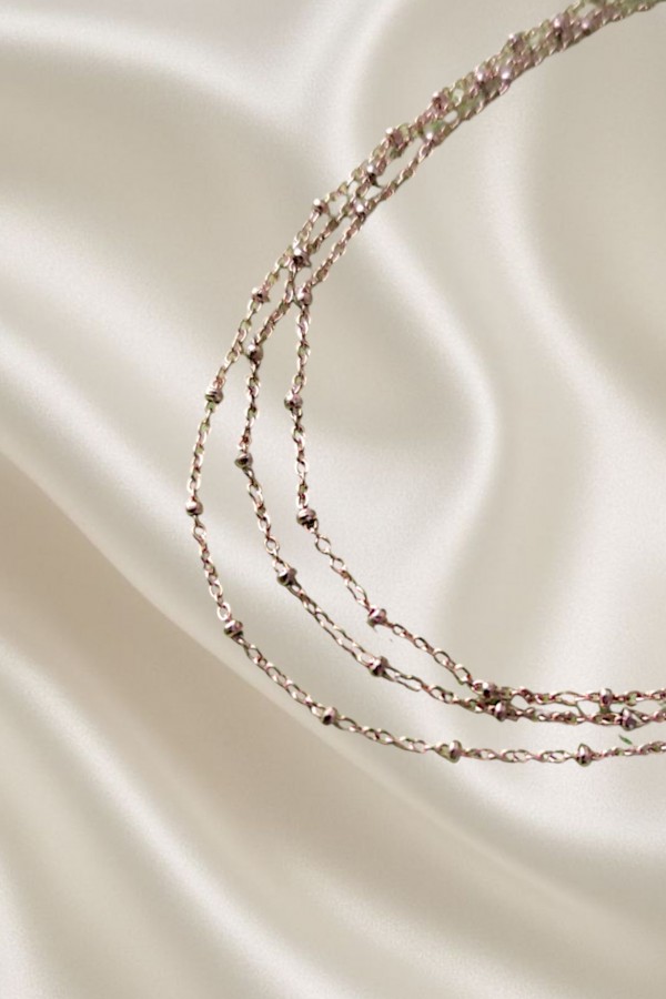 Kendinden Üçlü Taşsız Gümüş Halhal