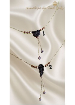 Onix Taşlı Desenli Gümüş Halhal Serisi