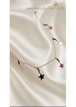 Yıldız Motif Onix Taşlı Gümüş Halhal