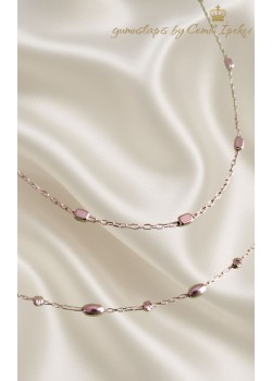 Topçuklarla Süslü Taşsız Gümüş Rose Halhal Serisi