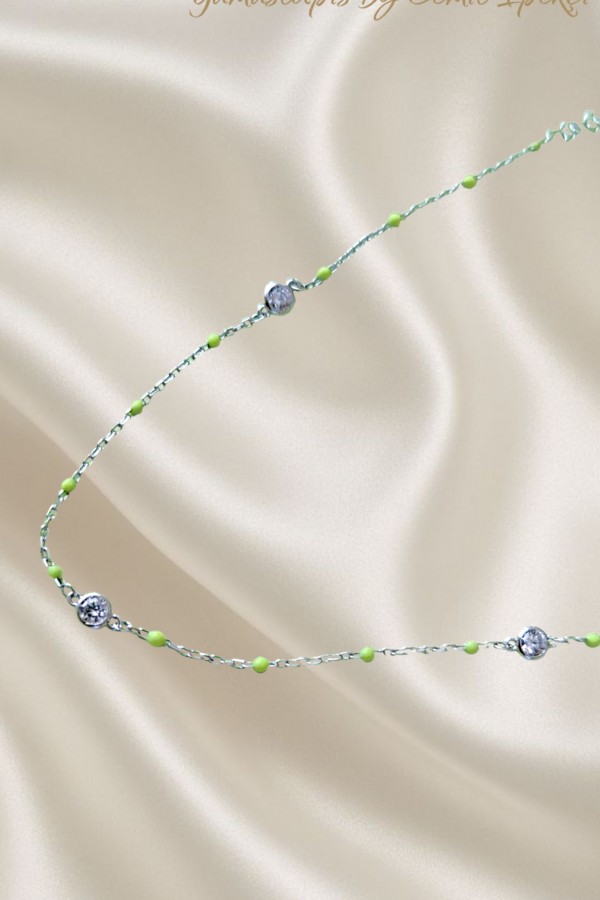 Sarı Mine Topçuklu Gümüş Halhal