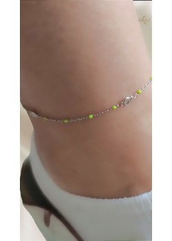 Sarı Mine Topçuklu Gümüş Halhal