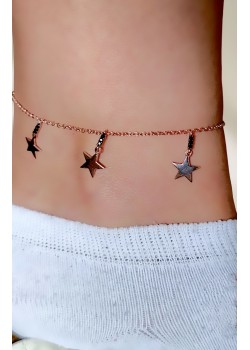 Yıldız Motif Onix Taşlı Gümüş Halhal