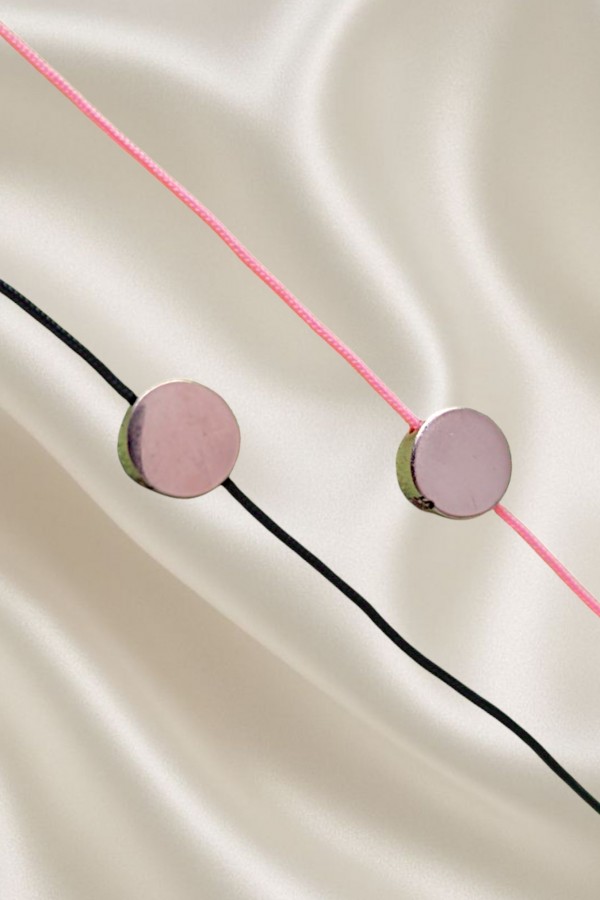 Yuvarlak Motif İpli Gümüş Halhal Serisi