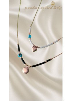 Cam Göz Nazar Boncuklu Taşlı Gümüş Halhal Serisi