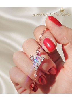 Baget Taşlı Üçgen Motif Gümüş Bileklik 