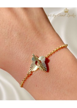 Elmas Kesim Önden Kilitli Kelebek Motif Gümüş Bileklik 