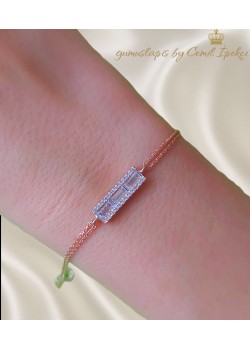 Baget Taşlı Gümüş Zarif Mini Bileklik 