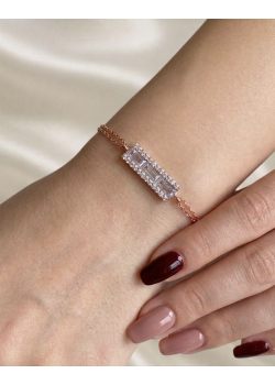 Baget Taşlı Gümüş Zarif Mini Bileklik 