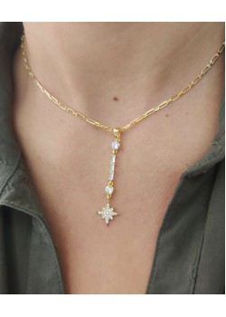 Kutup Yıldızı Motif Gümüş Kolye 