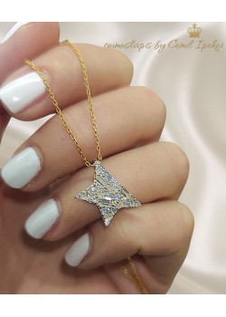 Yarım Yıldız Motif Gümüş Kolye Serisi 