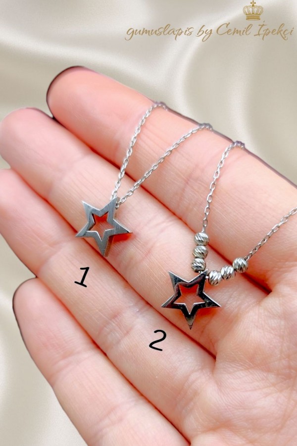 Yıldız Motif Gümüş Kolye Serisi 