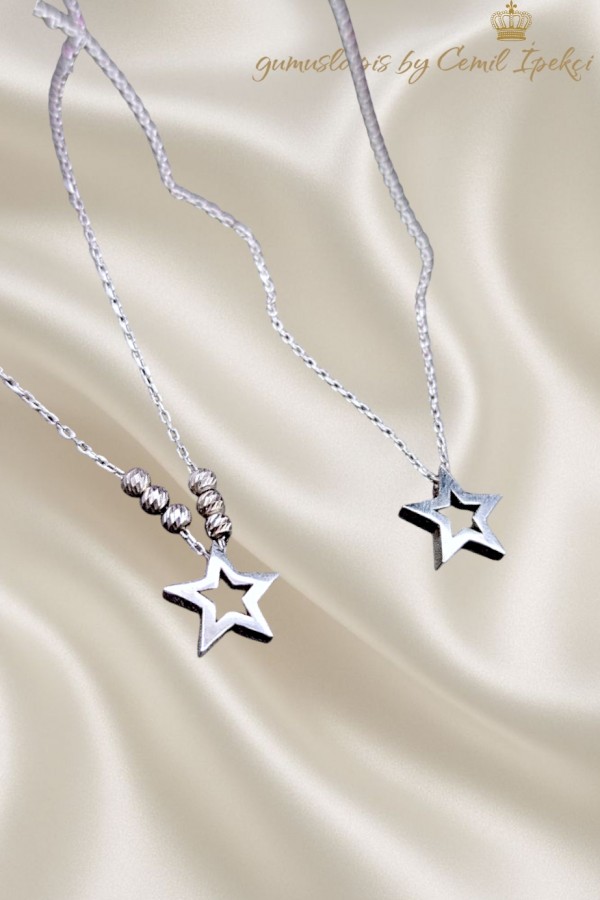Yıldız Motif Gümüş Kolye Serisi 