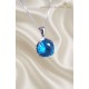 Lab Topaz Taşlı Gümüş Kolye