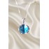 Yan Motif Lab Topaz Taşlı Gümüş Kolye 