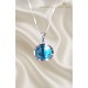 Yan Motif Lab Topaz Taşlı Gümüş Kolye 