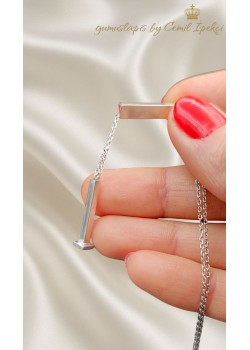 İçi Gizli Bölmeli Gümüş Çubuk Kolye