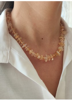 Sitrin Taşlı Kalın Dizi Kolye