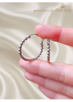 Toplu Motif Gümüş Halka Küpe Çifti 