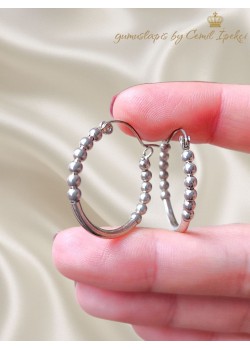 Toplu Motif Gümüş Halka Küpe Çifti 