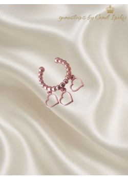 Kalp Motif Taşsız Gümüş Kıkırdak Küpesi (tek)